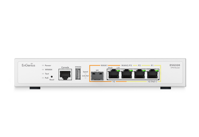 ESG320: 雲端管理型 4埠 Gigabit (1x PoE+) Multi-G VPN路由器
