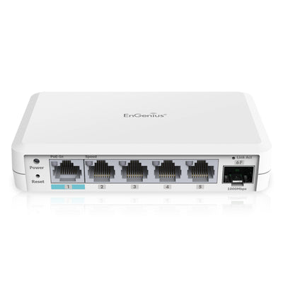 EXT1106: 雲端管理型 EXT1106 5埠 Gigabit 延展型交換器，配備1個SFP插槽